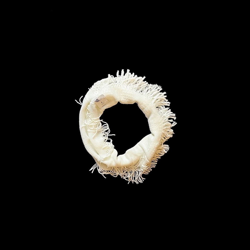 NYC Underground White Fringe Infinity Scarf